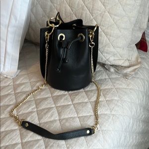 New, no tag, Black leather, made in Italy.